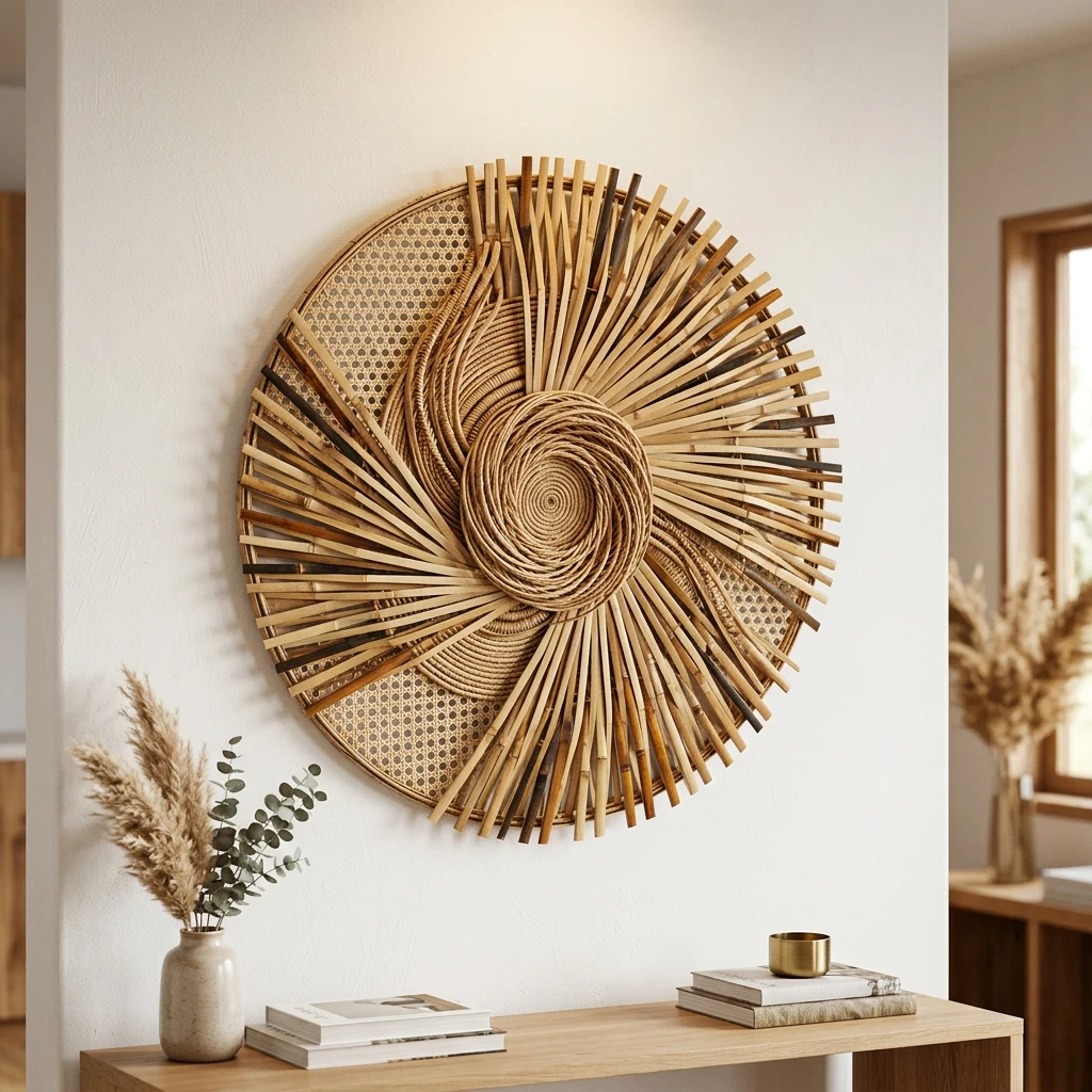 Solstice Rattan & Bamboo Wall Sculpture