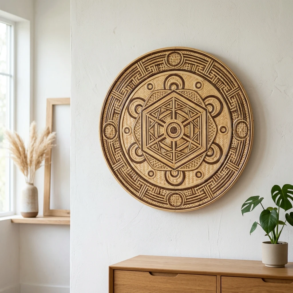 Oki Woven Bamboo Medallion